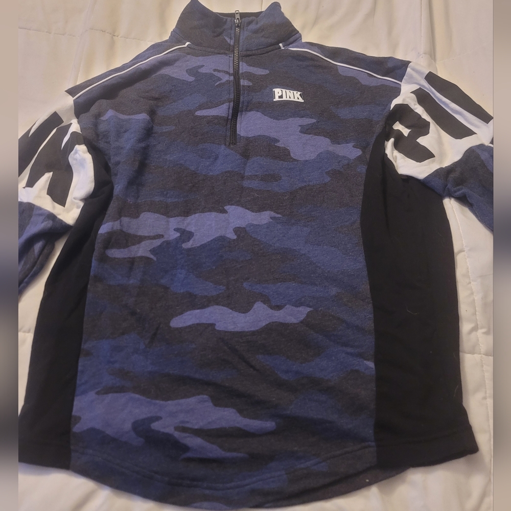 Pink quart zip up sweat shirt